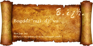 Bogdányi Éva névjegykártya