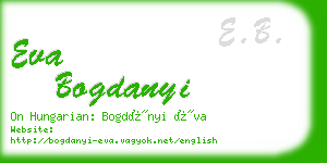 eva bogdanyi business card